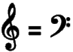 Treble clef equals bass clef